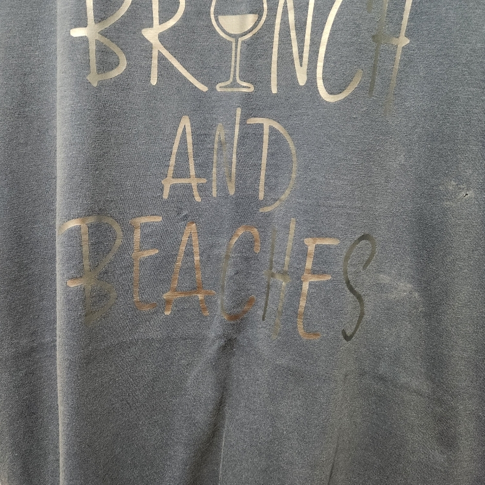 "Brunches and Beaches" ladies tank top, size medium
